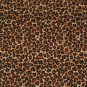 Leopard Print Fabric - 100% Cotton Poplin - Natural - Rose & Hubble Material - Picture 1 of 2