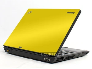 YELLOW Vinyl Lid Skin Cover Decal fits IBM Thinkpad T410 Laptop - Picture 1 of 1
