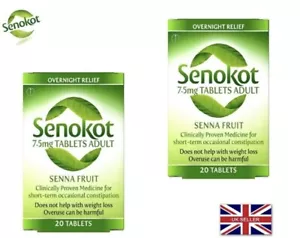 Senokot Tablets Adults - 20 Tablets Pack 2 Total 40 Tablets) - Picture 1 of 3