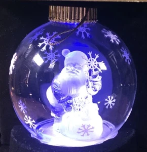 Decorazione albero in vetro illuminato radianza natalizia Babbo Natale cambia colore - Foto 1 di 5