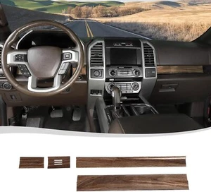 4Pcs Wood Grain Center Console Dash Panel Cover Strips For Ford F150 2015-2020 - Picture 1 of 14