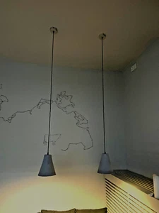 DesignerLampe für Flur, Küche,Essbereich aus Beton mit Stoffkabel,Handgefertigt - Bild 1 von 5