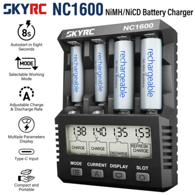 SKYRC NC1600 AA/AAA Battery Charger 15W 3000mAh 4 Slot NiMH/NiCD Battery Charger - Image 1 of 4