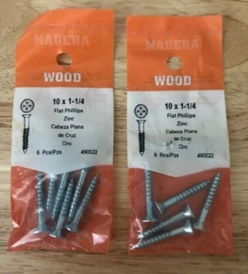 Hillman - Wood Screws 10 x 1 - 1/4 Flat Phillips Zinc - Picture 1 of 2