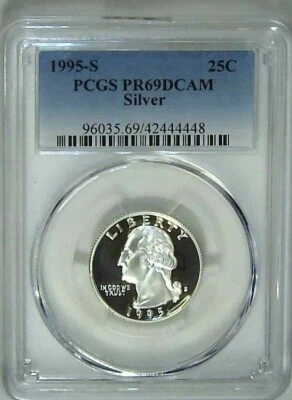 1995-S 25C Washington Quarter PCGS PR69DCAM 90% Silver 22llct0225 - Image 1 of 4