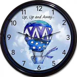 Ballon Heißluft Wanduhr Heißluftballon Up and Away Reise Neu 10" - Bild 1 von 1