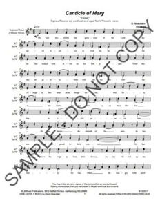 NEW Canticle of Mary "Thirds" for ST or equal voices DWB-120723.1 - Picture 1 of 2