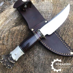 Premium Hand Forged J2 Steel Battle Ready Hunting Bowie Knife Crown Stag Handle - Picture 1 of 1