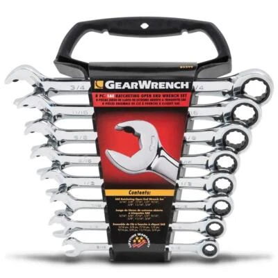 Gearwrench 8PC SAE RATCHET WRENCH SPANNER SET  FLEX HEAD METRIC GENUINE - image 1 of 3