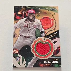 Elly De La Cruz RC 2024 Topps Holiday Player Worn Jersey Rookie Relic - Reds - Picture 1 of 2