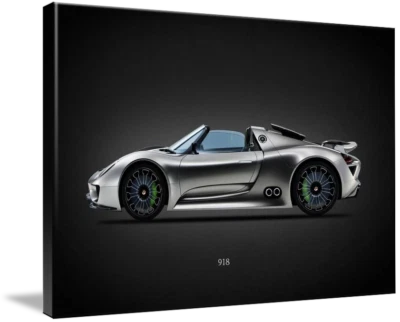 Arte en lienzo - 918 Spyder arte de automóvil de rendimiento moderno mínimo, 3 tamaños Foto 1 de 4
