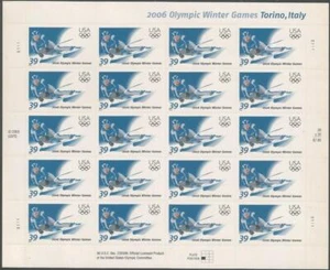 Sheet of 20 stamps - Scott 3995 - 39 cent - Winter Olympics - 2006 - MNH - Picture 1 of 1