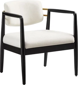 Ball & Cast Chair Club Comfy Side Armchair Wooden Frame Ivory - Picture 1 of 1