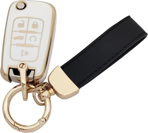 TPU Key Fob Cover fit for Chevy Equinox Camaro Cruze Malibu Impala White - Picture 1 of 3