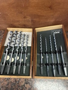 Vintage Irwin Wood Auger Drill Bit Set in Wooden Dovetailed Box ( 1950s ) - B4 - Picture 1 of 9