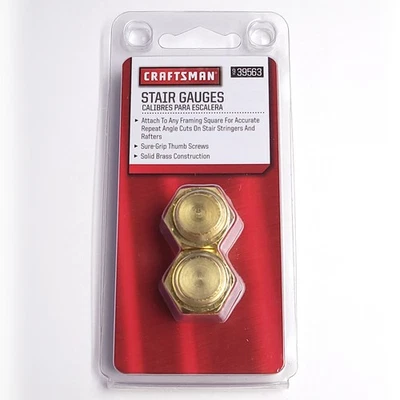 Medidores de ángulo de escalera/viga Sears Craftsman de latón, para enmarcar cuadrados NOS #39563 Foto 1 de 4