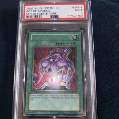 POT OF AVARICE 2005 YUGIOH ELEMENTAL ENERGY EEN-EN037 1st Edition ULTIMATE PSA 9 - Image 1 of 3