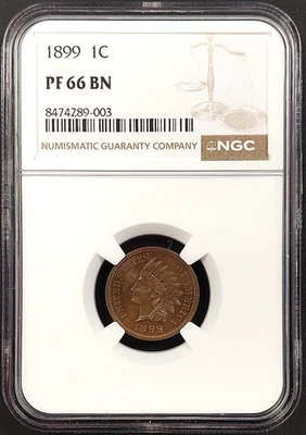1899 Proof Indian Head Cent certified PF 66 BN by NGC! - Image 1 of 4