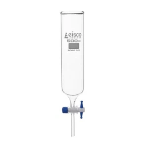 Funnel 500ml PTFE Key Stopcock Open Top Cylindrical Ungraduated Cylindrica - Picture 1 of 2