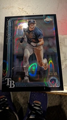 2025 Topps Chrome Josh Lowe Black SSP /10 Black Lava Tampa Bay Rays - Image 1 of 4
