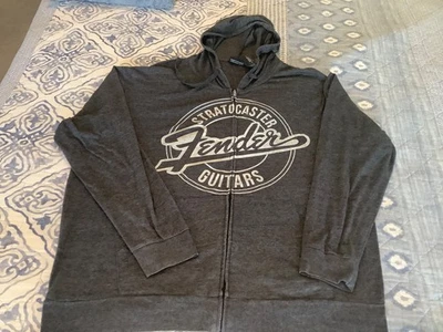 Fender Stratocaster Guitar Full Zip Hoodie Sweatshirt, Lightweight XL - Image 1 of 4