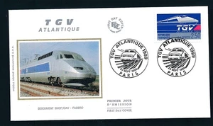 France FDC Trains Locomotives TGV Atlantic 1989 - Picture 1 of 1