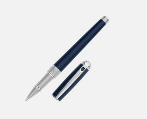 S.T. Dupont D Line Rollerball, Fire Head Blue Guilloche  412104M New In Box - Picture 1 of 8