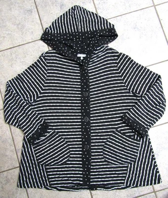 Ropa HABITAT para vivir talla Cárdigan chaqueta L con capucha rayas negras *NUEVO SIN ETIQUETAS Foto 1 de 4