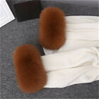 Women 100% Real Fox Fur Cuffs Winter Warm Arm Warmer Bracelet Fox Fur Gloves 