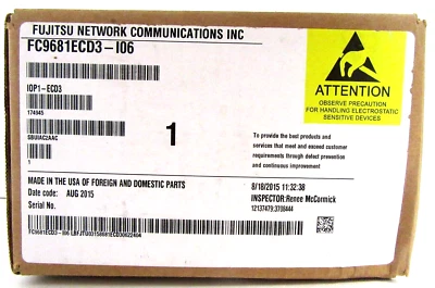 FC9681ECD3 I06 FUJITSU FLASHWAVE 4100 BACKPLANE ADAPTER UNIT SBUIAC2AAC - Image 1 of 4