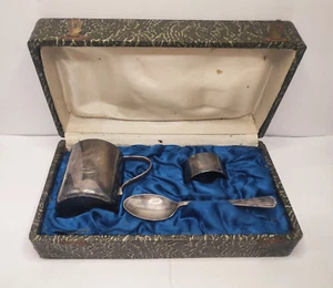 Vintage antiker Sheffield England Tasse, Löffel und Serviettenring - sehr selten - Bild 1 von 24
