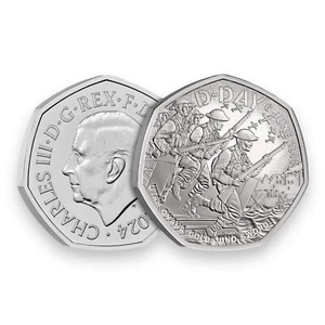 2024 UK D-Day 80 Anniversary CERTIFIED BU 50p Coin - Picture 1 of 3