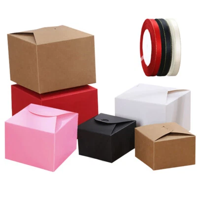 VDL 5 Colours Cardboard Square Gift Boxes for Jewellery Sweets 3 Sizes