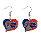 Buffalo Bills NFL Team Swirl Heart Earrings 
