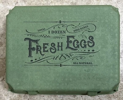 Vintage Style Green Egg Cartons 1 Dozen 12pk