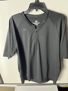 Fox Racing Shirt Mens 2XL XXL Black Gray Head Racer Cycling 1/4 Zip Back Mesh - Picture 1 of 5