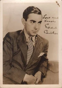 EDDIE CANTOR - US Actor/Songwriter - Original Printed Signature B/W PORTRAIT - Picture 1 of 1