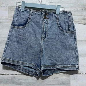 Girls Size 16 GB girls high waisted denim shorts - very good used condition - Picture 1 of 2