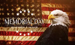 Memorial Day Flag 3'X5' Banner FAST FREE Shipping US SELLER #28 - Picture 1 of 1