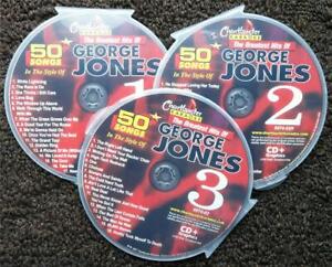 GEORGE JONES 3 CDG DISCS CHARTBUSTER CLASSIC COUNTRY KARAOKE 50 SONGS CD+G 5074