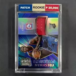 Joel Embiid Patch Rookie Freshman Fabrics NBA Cards with Free Magnetic Case - Picture 1 of 1