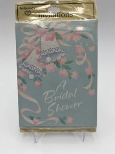 16 Vintage Hallmark Wedding Invitations Bells Blue Pink Green Floral New - Picture 1 of 6