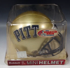 PITTSBURGH PANTHERS RIDDELL VINTAGE MINI CASCO QUARTER BACK MASCHERA FACCIALE NUOVO CON SCATOLA - Foto 1 di 5
