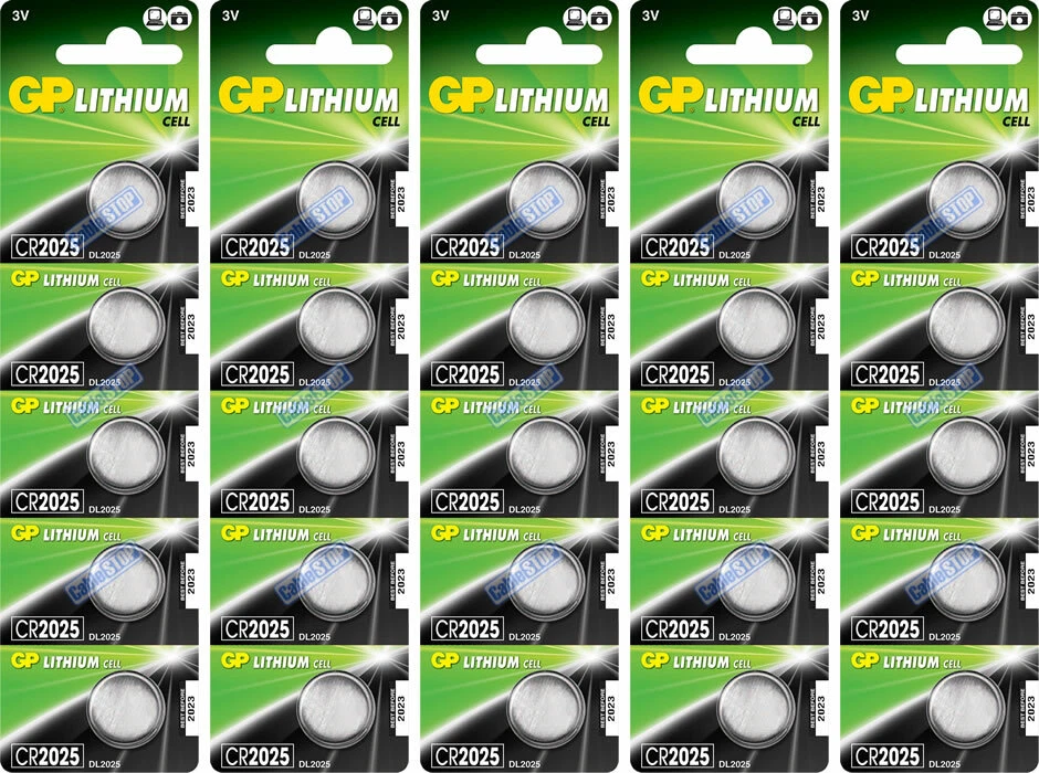 25 x GP CR2025 3V Lithium Button Battery Coin Cell DL2025 - EXPIRY 2031 - Image 1 of 1