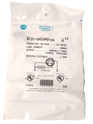 Allen-Bradley 872C-DH1NP8-D4 10-30 V DC Shielded Inductive Proximity Sensor - Image 1 of 4