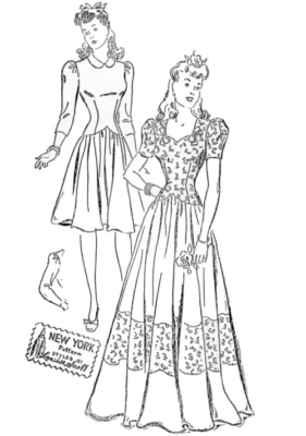 Past Patterns 0501VR - Early 1940s Formal Dress for Evenings & Weddings pattern - Image 1 of 3