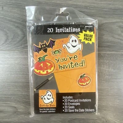 Halloween Fantasma Espeluznante Calabaza Guardar la Fecha Invitación Set 20 Unidades Foto 1 de 4