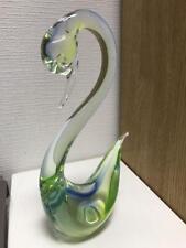 Murano Glass Venetian Object Art Glass antique swan 27cm Green