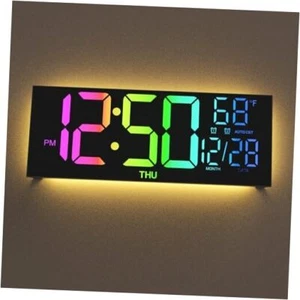 Digital Wall Clock Large Display, 13" Large Digital Wall Clock with RGB Color - Picture 1 of 7
