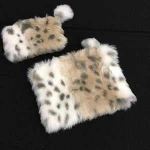 PB teen furry make up bag (2pc Set) Size 9" X 7" and 7" X 5" Handbag - Picture 1 of 7